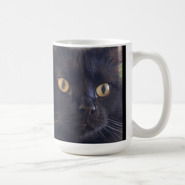 Mug Le chat grincheux ne s'inquiètent pas, visage noir (Droite)