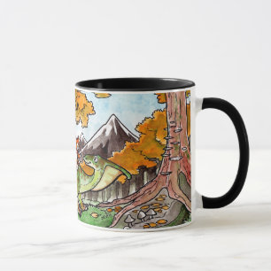 Mug Le chat monte un dinosaure