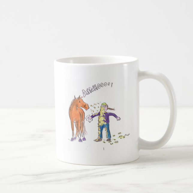 Mug Le cheval éternue bande dessinée drôle (Droite)