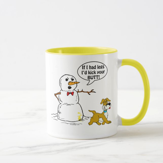 Mug Le chien fait pipi sur la plaisanterie de bonhomme (Droite)