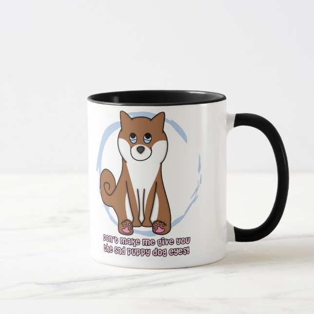 Mug Le chien triste observe Shiba Inu (Droite)
