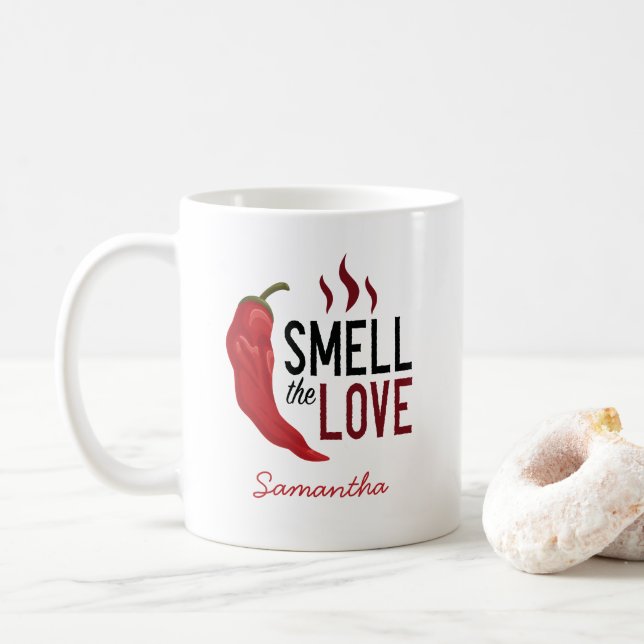 Mug Le Chili rouge sent l'amour (Avec donut)