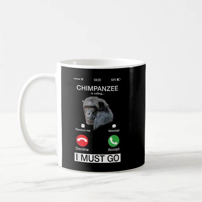 Mug Le Chimpanzé Appelle L'Art Singe Chimp Ape Animal (Gauche)