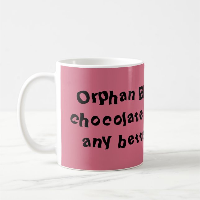 Mug Le chocolat noir et chaud orphelin peut il aller (Gauche)