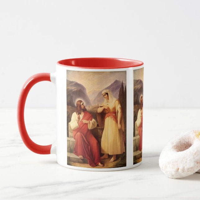Mug Le Christ et la Samaritaine par Christian Schleisn (Avec donut)