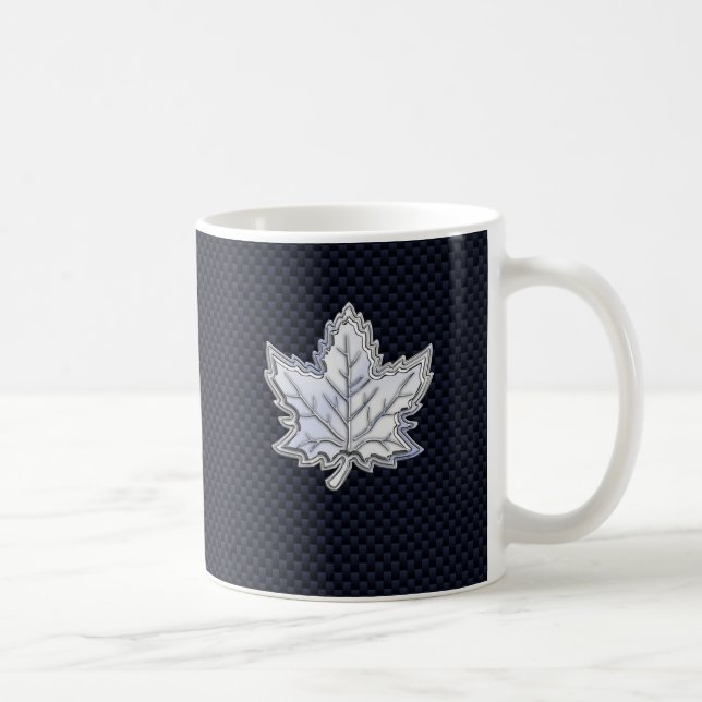 Mug Le chrome aiment la feuille d'érable sur le noir (Droite)