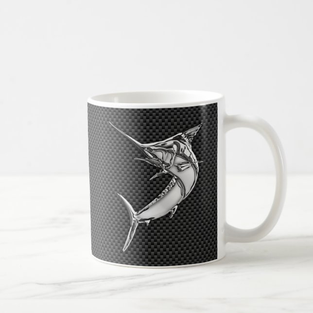 Mug Le chrome aiment Marlin sur la fibre de carbone (Droite)