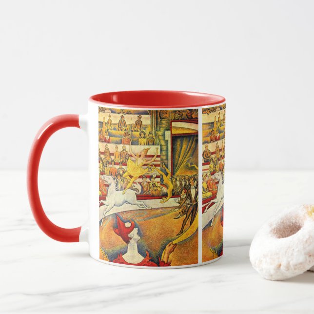 Mug Le Cirque par Georges Seurat, Beaux-Arts Anciens (Avec donut)