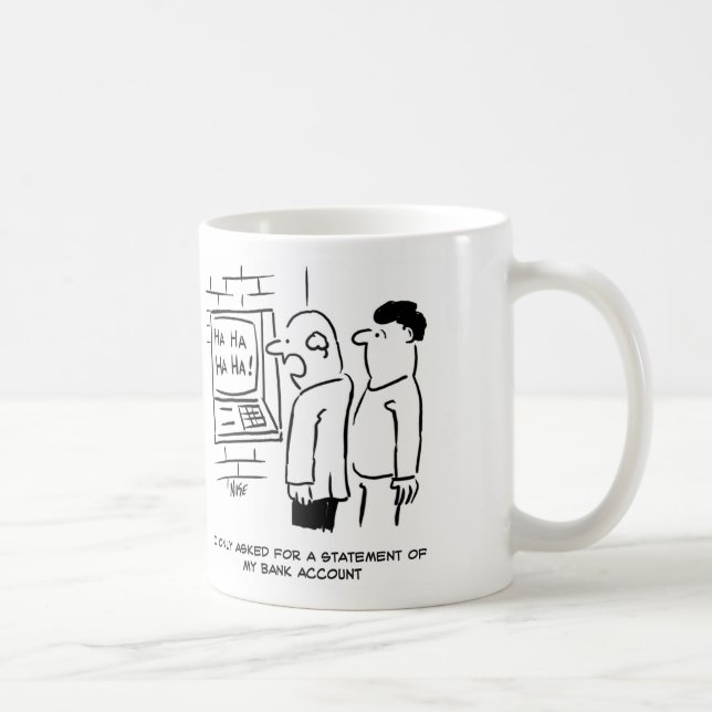 Mug Le client bancaire demande au distributeur de bill (Droite)