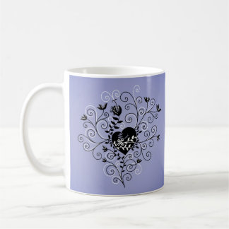 Mug Le coeur brisé fixe lunatique abstrait d'obscurité