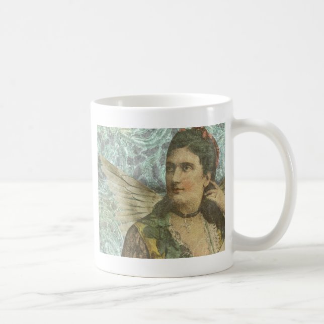 Mug Le collage numérique de la dame ailée (Droite)