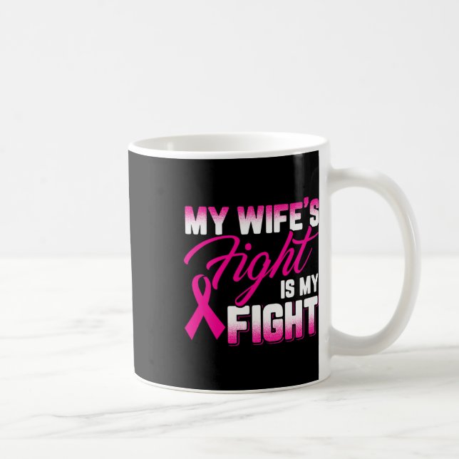 Mug Le combat de la femme est mon combat cancer du sei (Droite)
