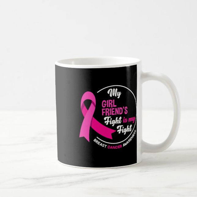 Mug Le combat de ma petite amie est mon combat cancer  (Droite)