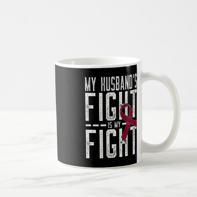 Mug Le combat de mon mari est mon combat contre l'aném (Droite)