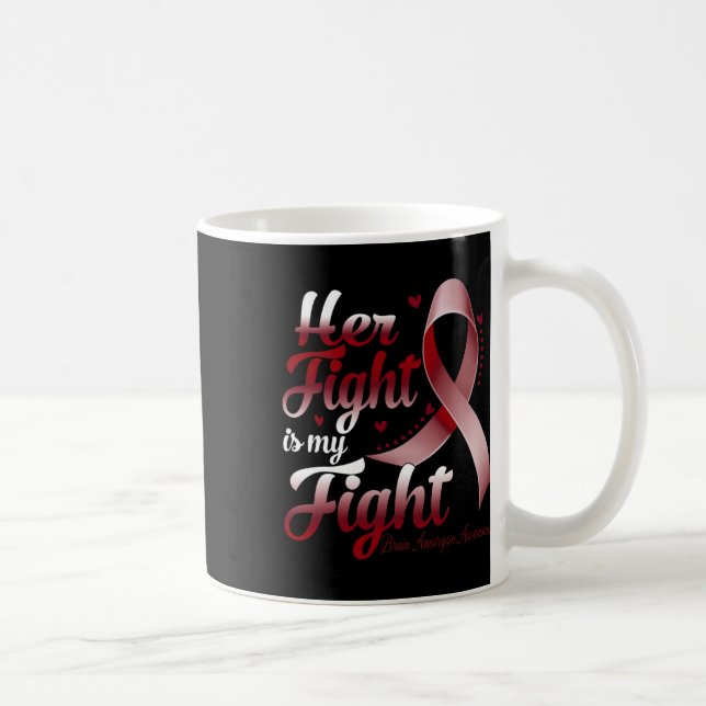 Mug Le combat est mon combat Cerveau Aneurysme de lutt (Droite)