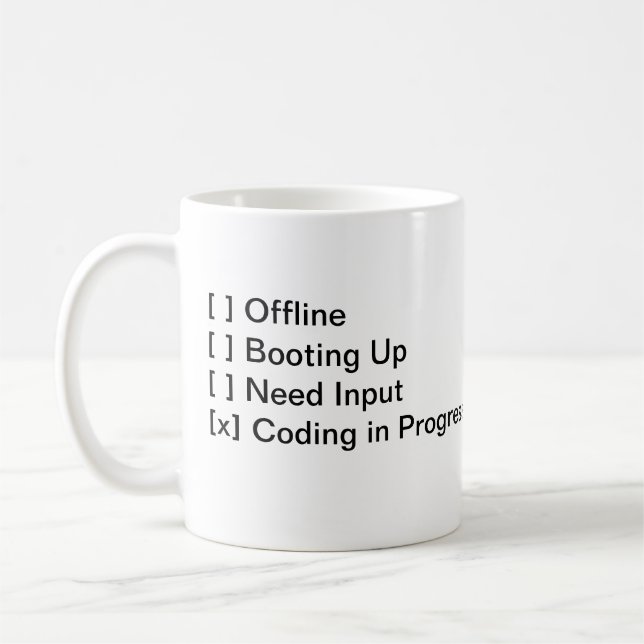 Mug Le compteur de caféine du Coder (Gauche)
