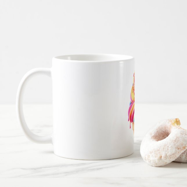 Mug Le cône de glace classique vibrant de SlipperyJoe' (Avec donut)