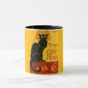 Mug Le Conversation Noir Vintage Chat Noir Art Nouveau