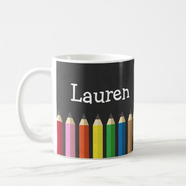 Mug Le crayon d'arc-en-ciel de tableau crayonne la (Gauche)