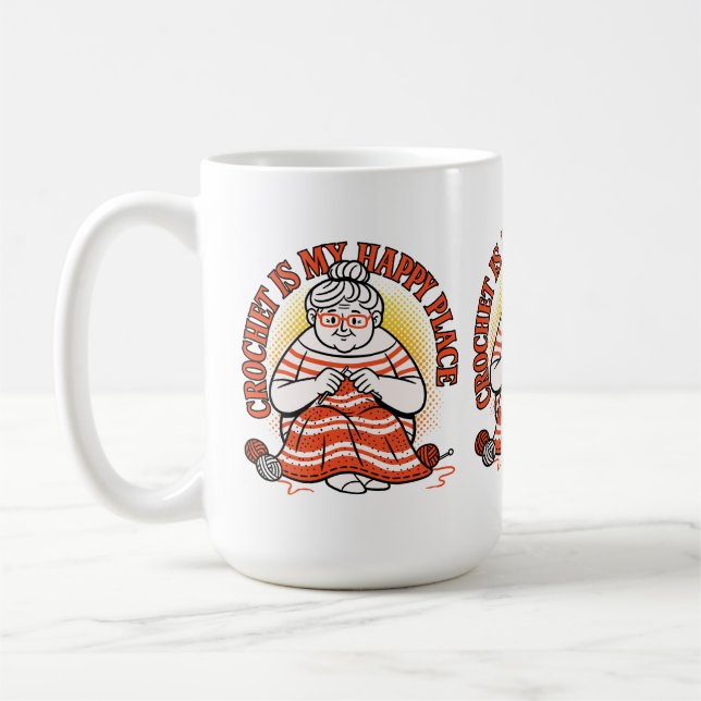 Mug Le Crochet Est Mon Endroit Heureux – Grand-mère Jo (Gauche)