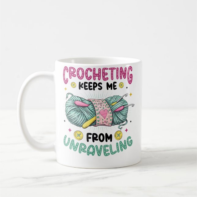 Mug Le crochet m'empêche de défaire le tricot Croch (Gauche)