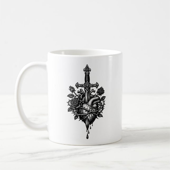 Mug Le Dague d'Épines - Gravure Romantique Gothique (Gauche)
