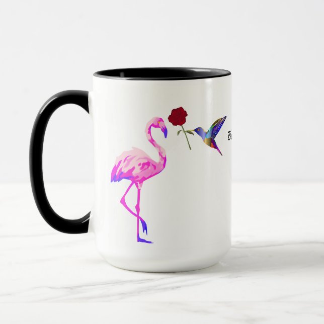 Mug Le délice de maman canadienne, Flamant rose et col (Gauche)