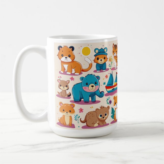 Mug Le design animal des enfants joueurs (Gauche)