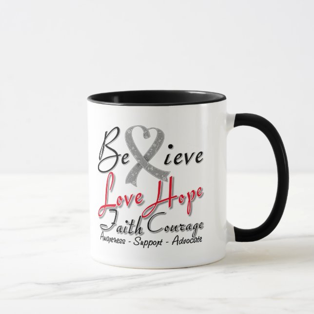 Mug Le diabète croit le collage de coeur (Droite)
