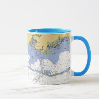 Mug Le diagramme nautique sain du Mississippi Biloxi