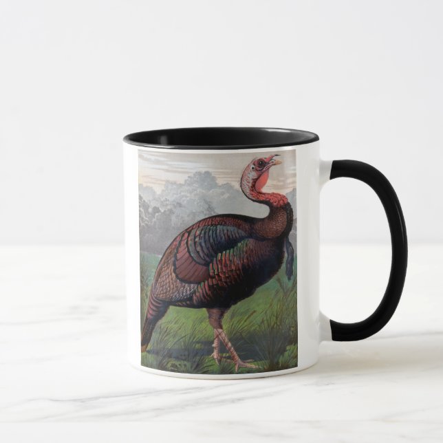 Mug Le dindon américain sauvage, illustration de ' (Droite)
