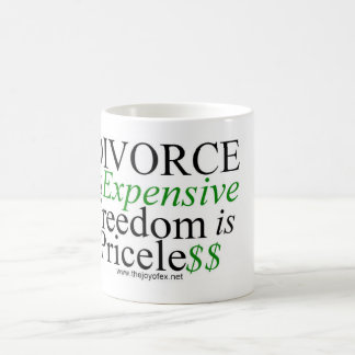 Mug Le "divorce est… "tasse en céramique blanche chère