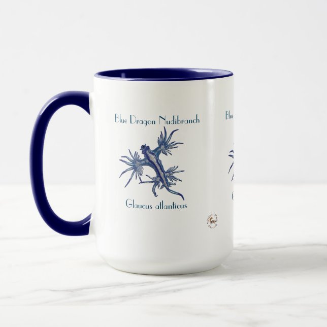 Mug Le Dragon Bleu Nudibranch par Chrissy Wild (Gauche)
