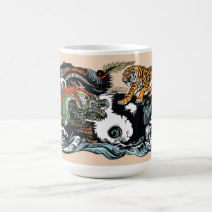 Mug Le dragon chinois contre le café tigre