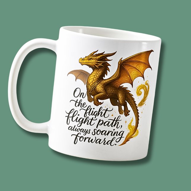 Mug Le Dragon D'Or Volant Toujours En Avant (Créateur téléchargé)
