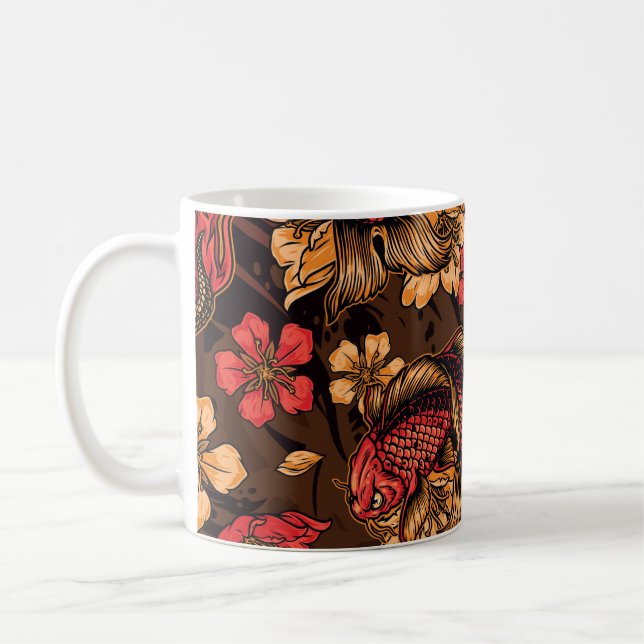 Mug Le dragon japonais koi motif. (Gauche)