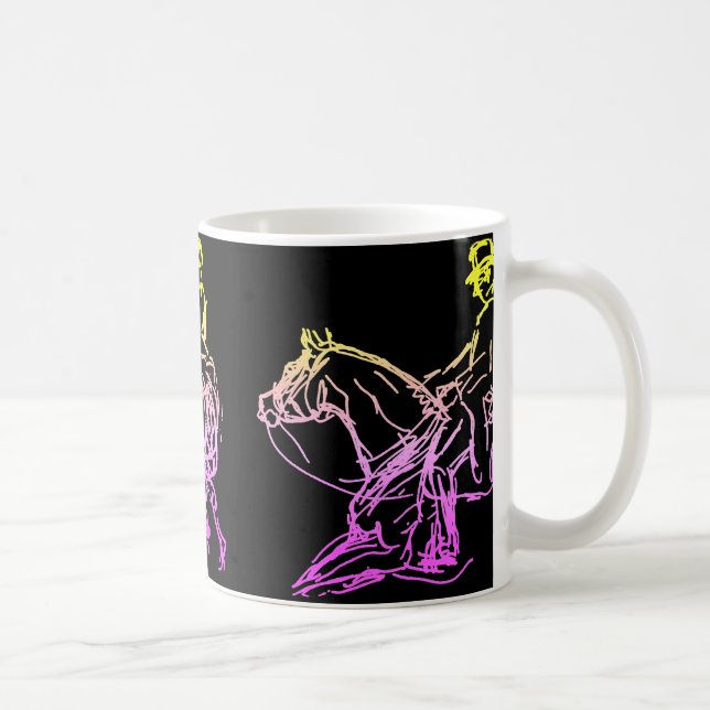 Mug Le dressage 3 plus esquisse multicolore (Droite)