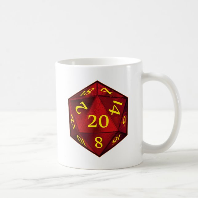 Mug Le FEU de cramoisi et d'or de D&D d20 meurent (Droite)