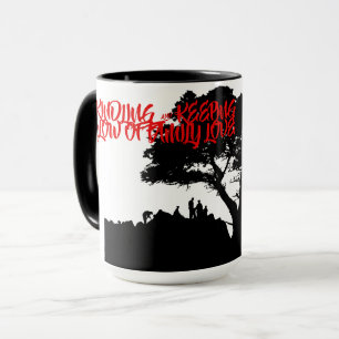 MUG LE FEU DE LA FAMILLE AIME LES COEURS D'ARBRES FAMI