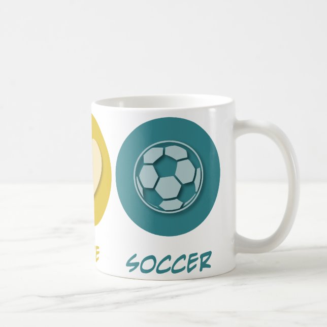 Mug Le football d'amour de paix (Droite)