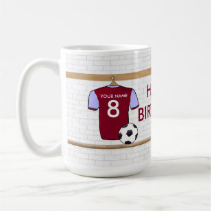 Mug Le football Jersey bleu personnalisé du football