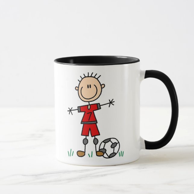 Mug Le football uniforme rouge de garçon (Droite)