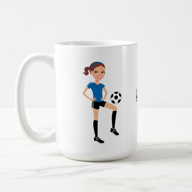 Mug Le footballeur de la fille personnalisé (Gauche)