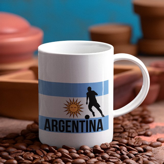Mug Le footballeur du drapeau argentin utilise point c (Créateur téléchargé)