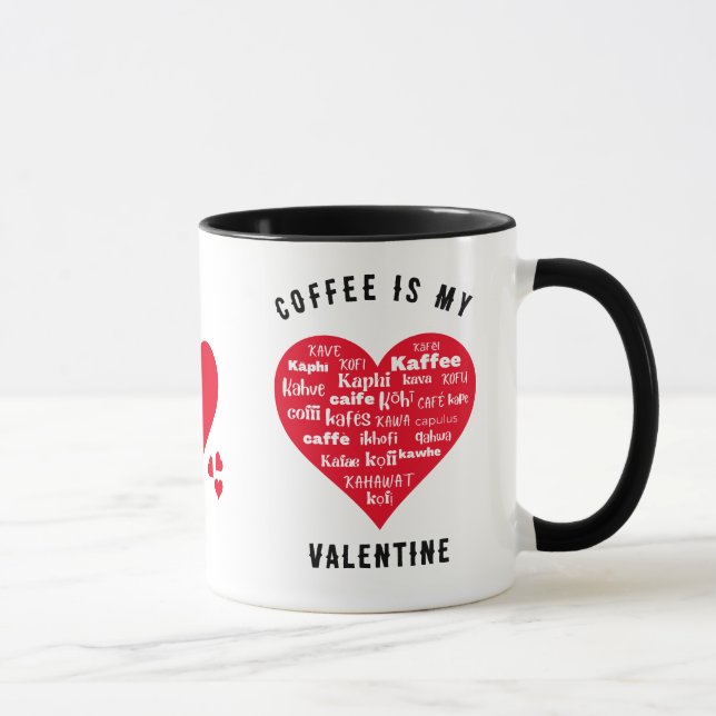 Mug LE Fun CAFÉ EST MON COEUR Rouge VALENTIN (Droite)