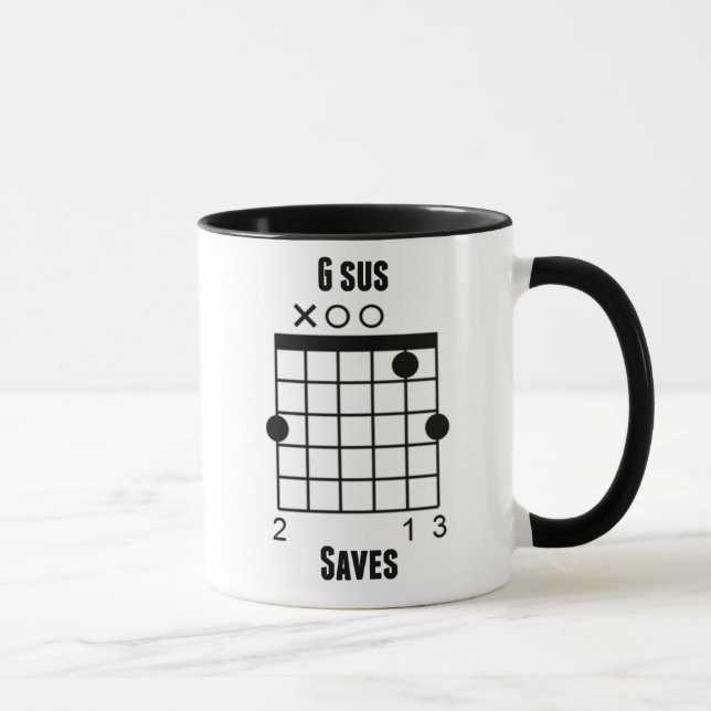Mug Le G-Sus drôle de corde de guitare de guitariste (Droite)
