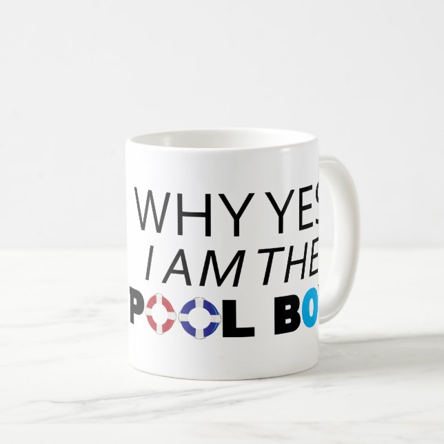 Mug Le Garçon De La Piscine Pourquoi Oui Je Suis Drôle (Devant droit)