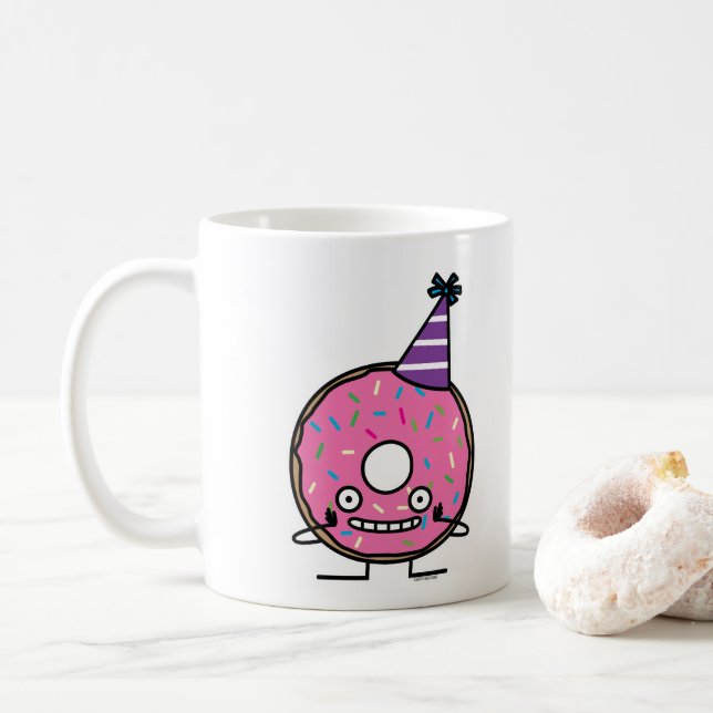 Mug Le glaçage de rose de beignet d'anniversaire (Avec donut)