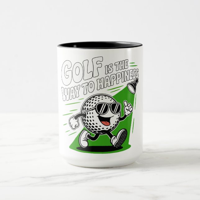 Mug Le golf est la voie vers le bonheur (Centre)