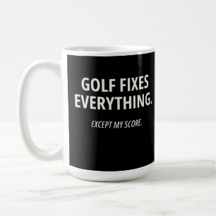Mug Le golf résout tout sauf mon score Cadeau de golfe